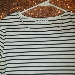 Zara B&W striped flattering dress